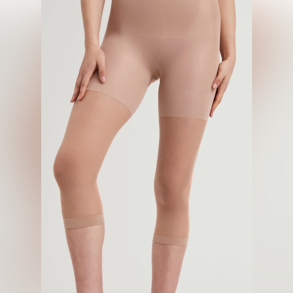 Nude High Waisted Footless Stockings and Shapewear. Size C. NEW CONDITION.
